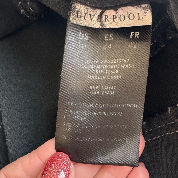 Liverpool Denim Black Wash Legging Jegging Size 10‎ - Picture 10 of 12